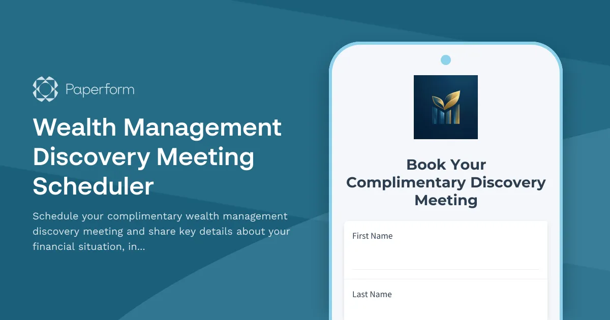 Wealth Management Discovery Meeting Scheduler
