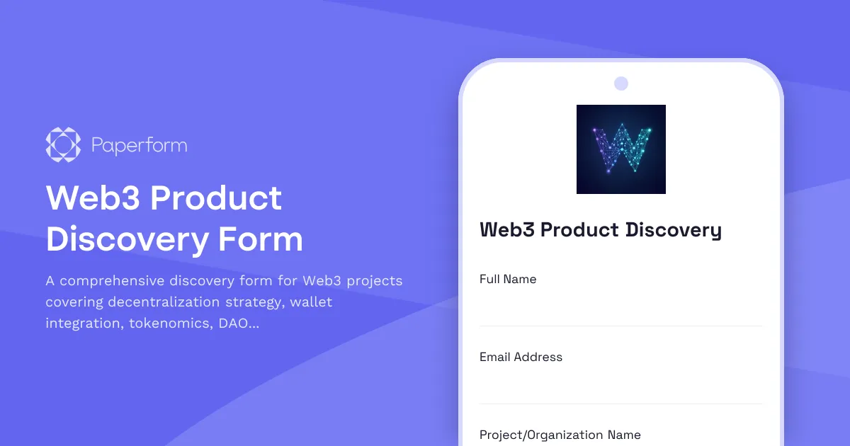 Web3 Product Discovery Form