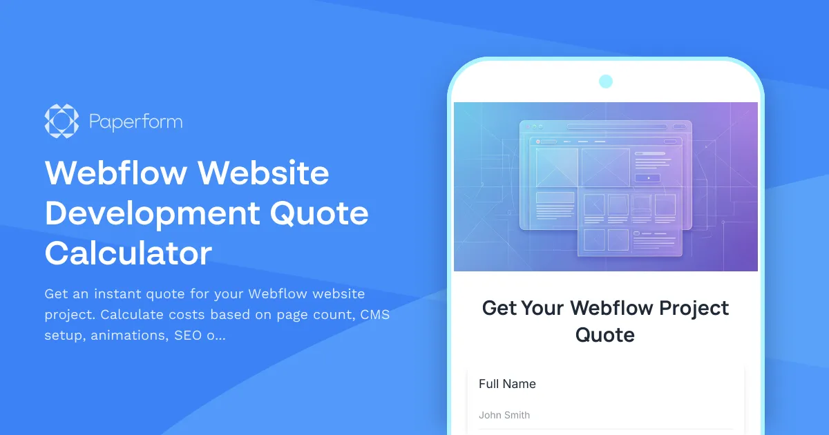 Webflow Website Development Quote Calculator