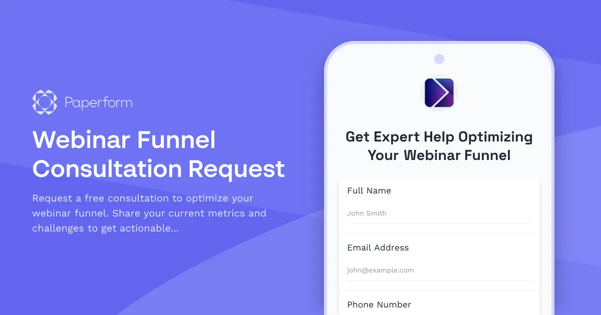 Webinar Funnel Consultation Request