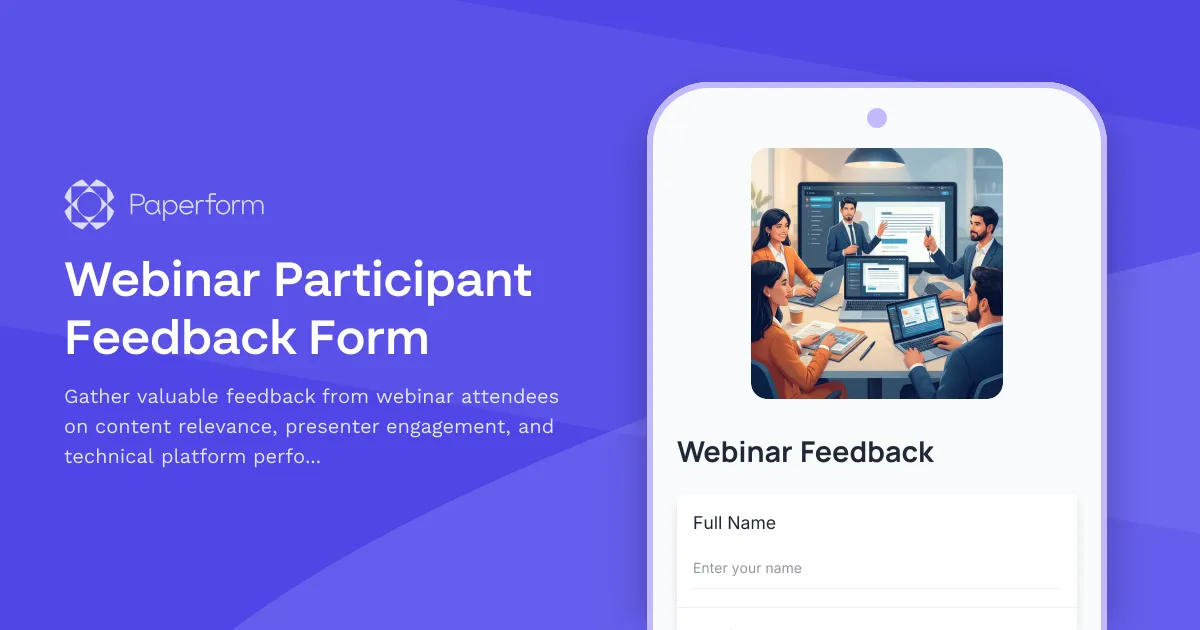 Webinar Participant Feedback Form