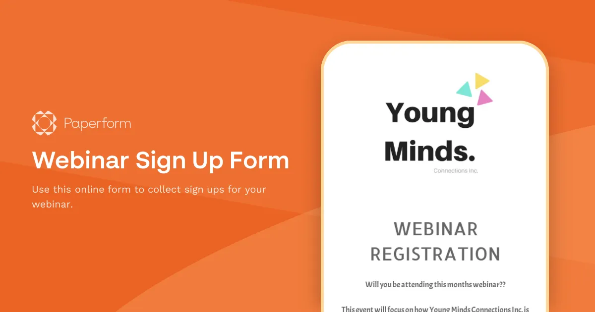 Webinar Sign Up Form