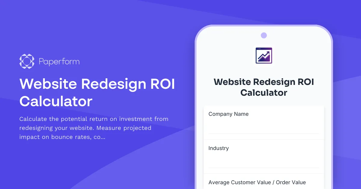 Website Redesign ROI Calculator