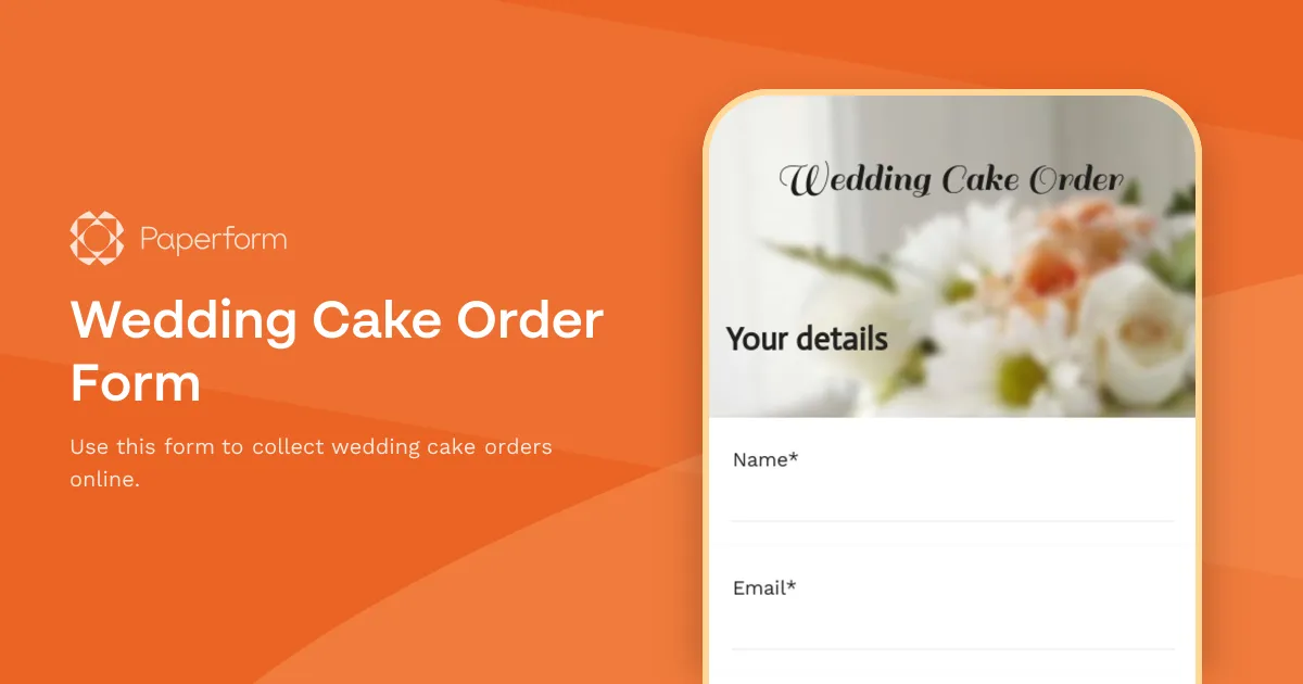 Wedding Cake Order Form