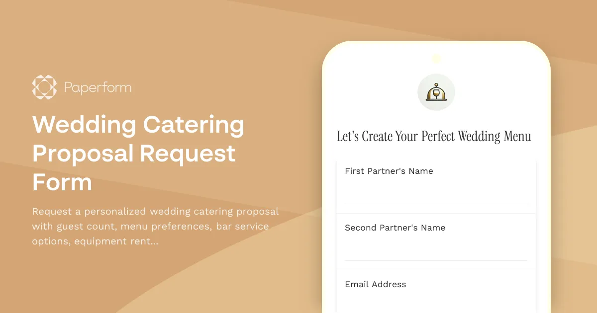 Wedding Catering Proposal Request Form