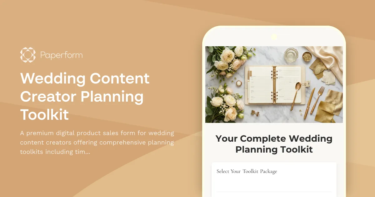 Wedding Content Creator Planning Toolkit