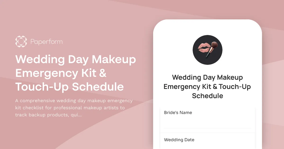 Wedding Day Makeup Emergency Kit & Touch-Up Schedule
