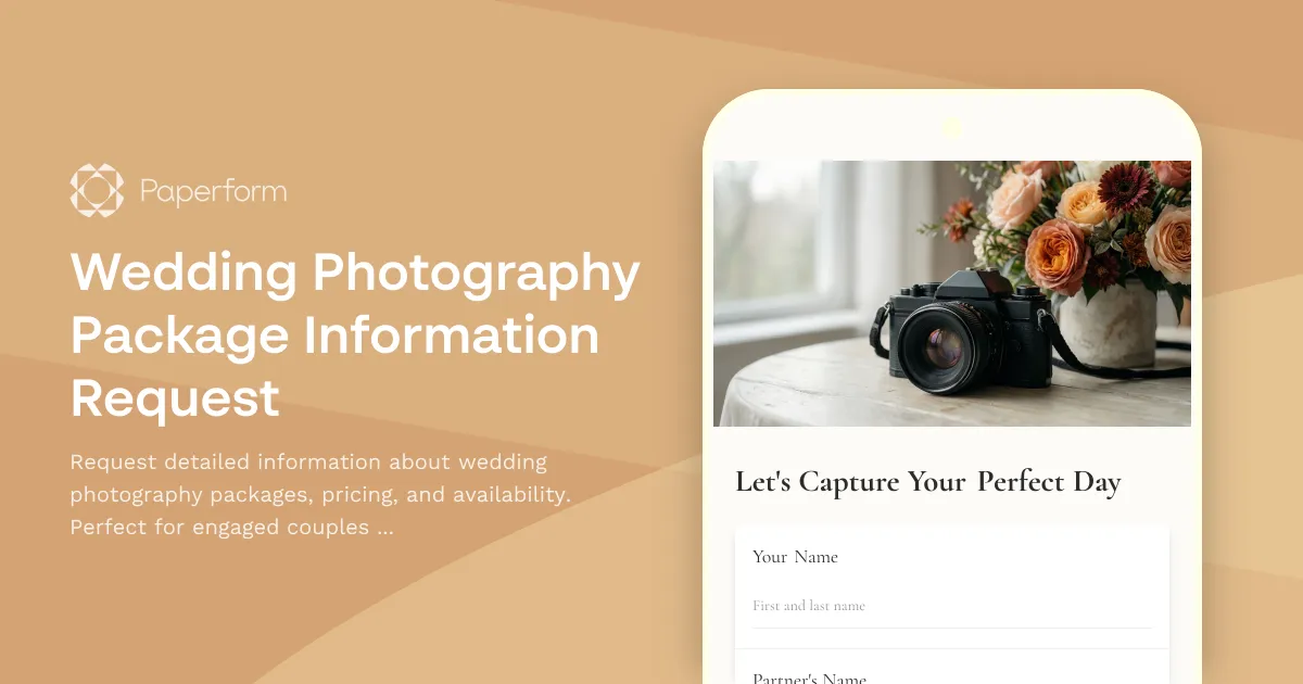 Wedding Photography Package Information Request