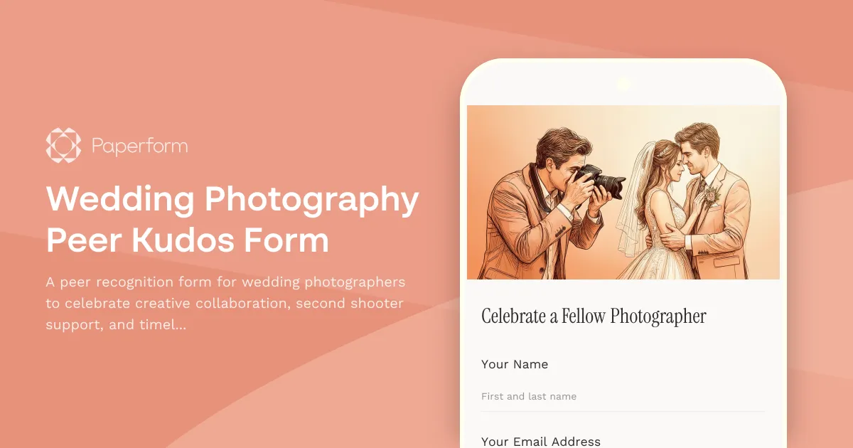 Wedding Photography Peer Kudos Form