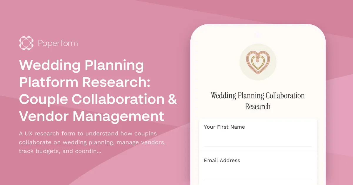 Wedding Planning Platform Research: Couple Collaboration & Vendor Management