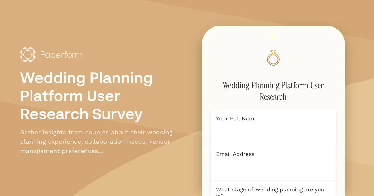 Wedding Planning Platform User Research Survey