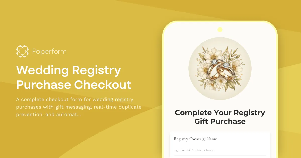 Wedding Registry Purchase Checkout