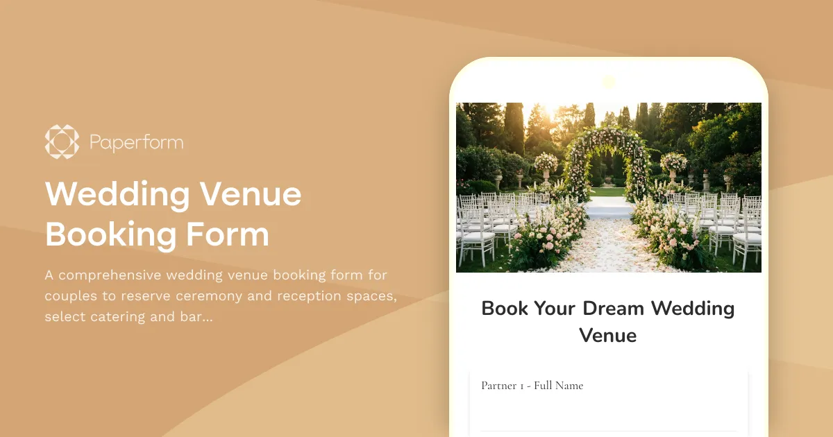 Wedding Venue Booking Form
