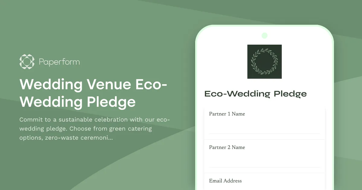 Wedding Venue Eco-Wedding Pledge