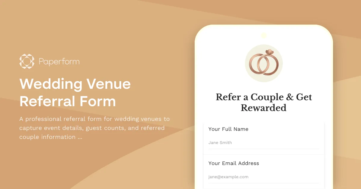 Wedding Venue Referral Form