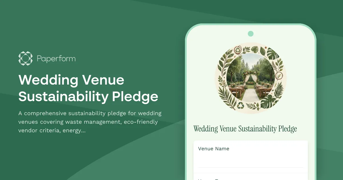 Wedding Venue Sustainability Pledge