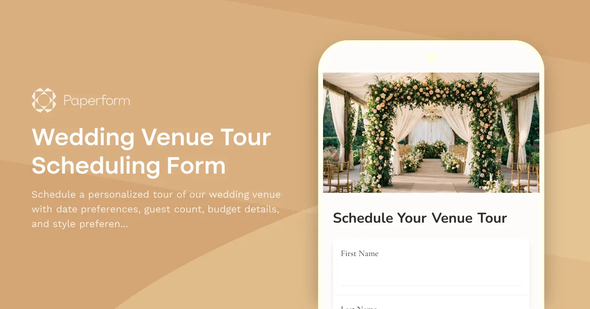 Wedding Venue Tour Scheduling Form
