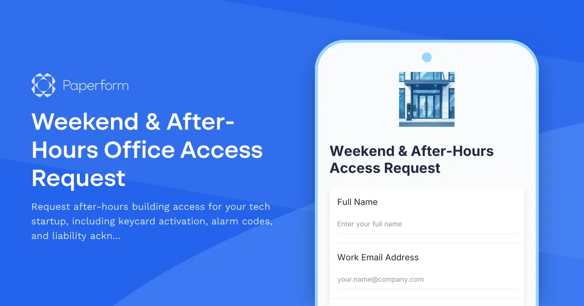 Weekend & After-Hours Office Access Request