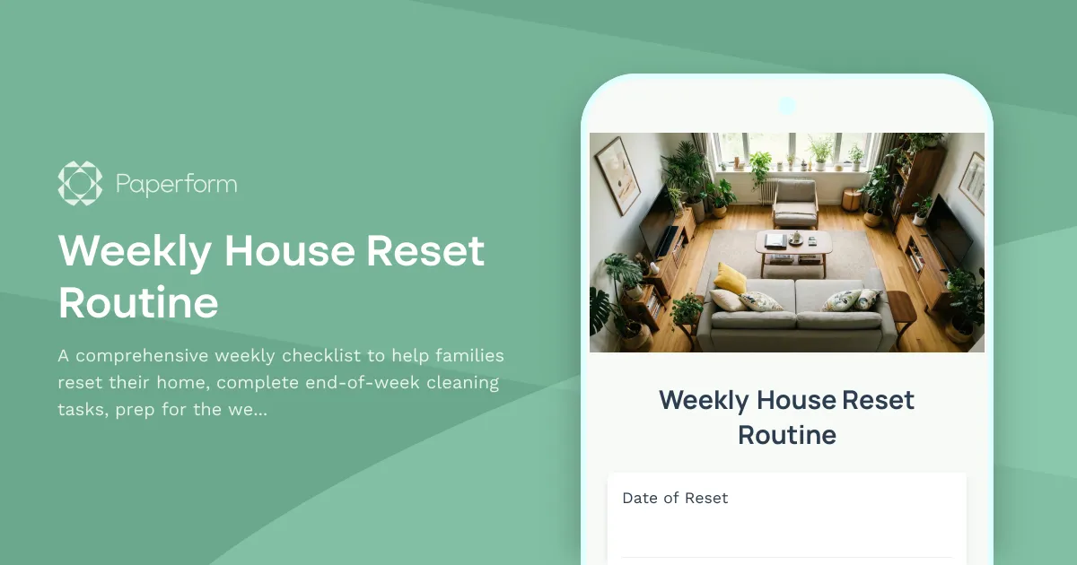 Weekly House Reset Routine