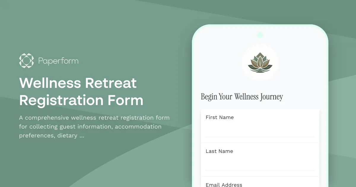 Wellness Retreat Registration Form
