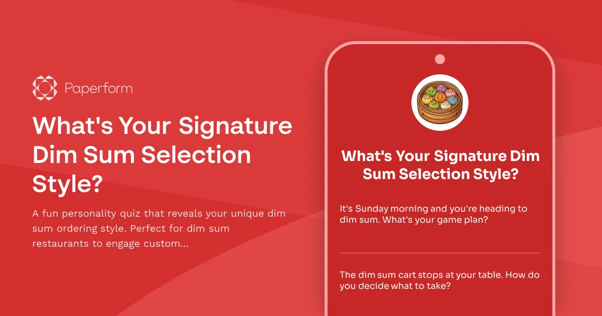 What's Your Signature Dim Sum Selection Style?