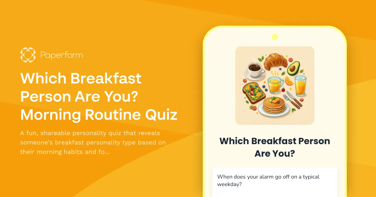 Which Breakfast Person Are You? Morning Routine Quiz