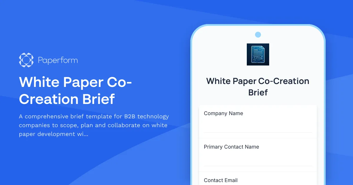 White Paper Co-Creation Brief