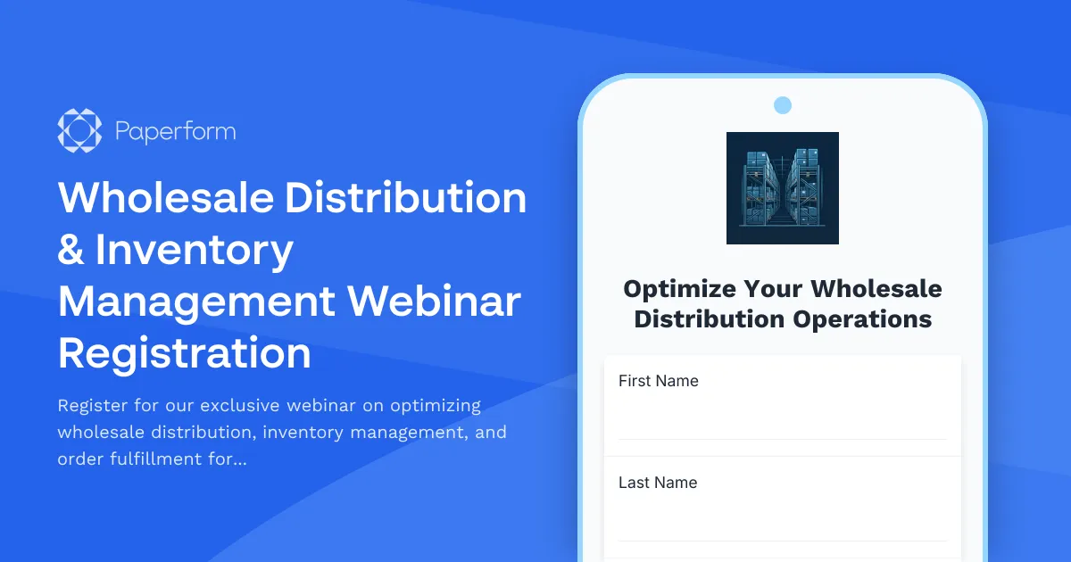 Wholesale Distribution & Inventory Management Webinar Registration