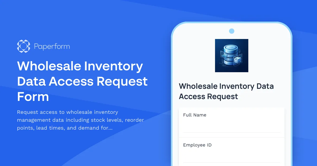 Wholesale Inventory Data Access Request Form