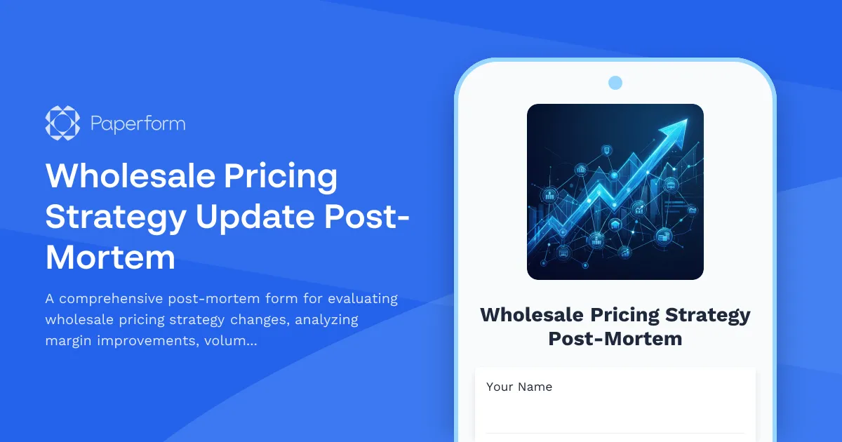 Wholesale Pricing Strategy Update Post-Mortem