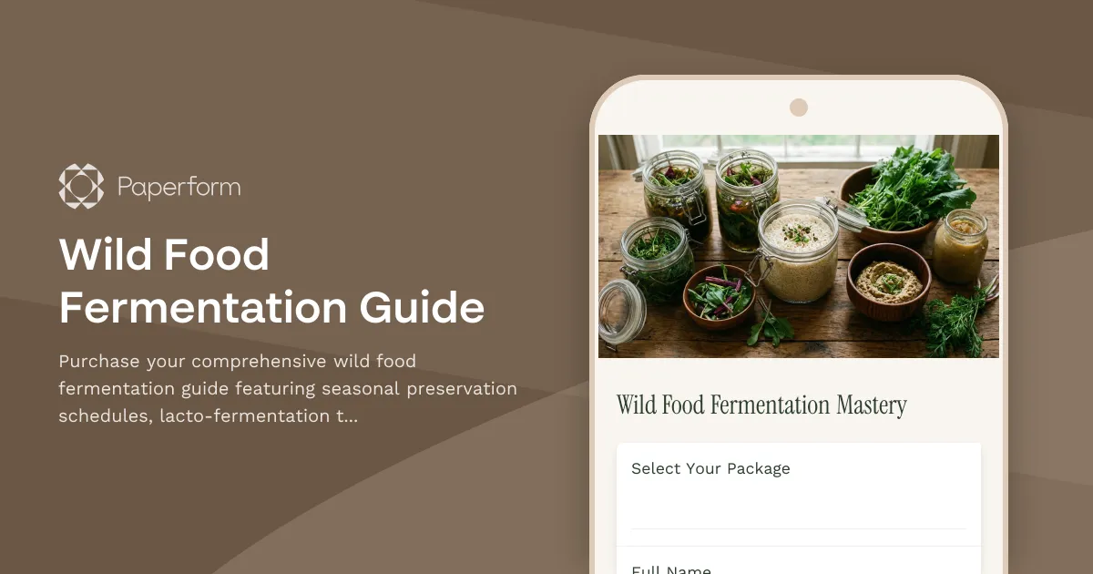 Wild Food Fermentation Guide