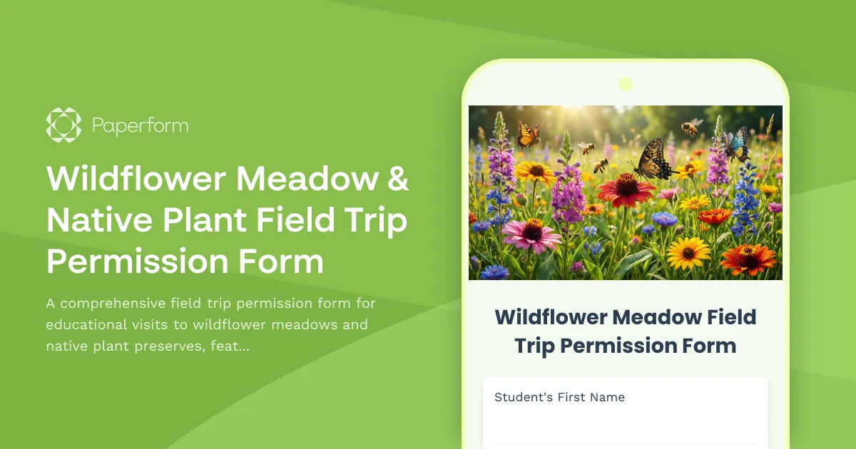 Wildflower Meadow & Native Plant Field Trip Permission Form