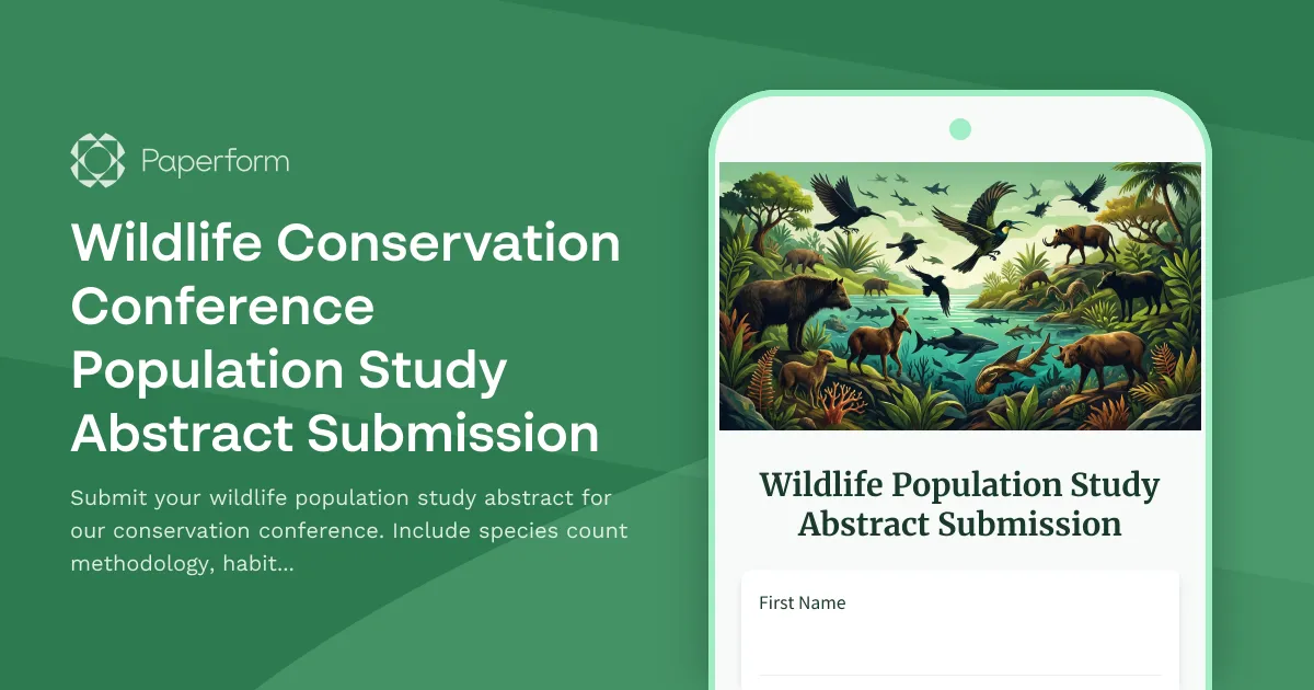 Wildlife Conservation Conference Population Study Abstract Submission