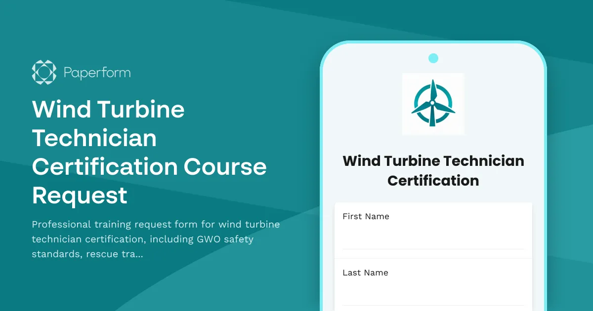Wind Turbine Technician Certification Course Request