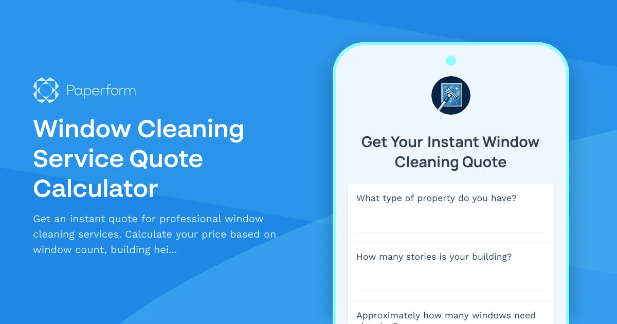 Window Cleaning Service Quote Calculator