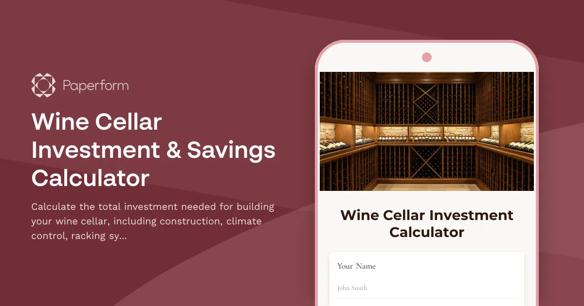 Wine Cellar Investment & Savings Calculator