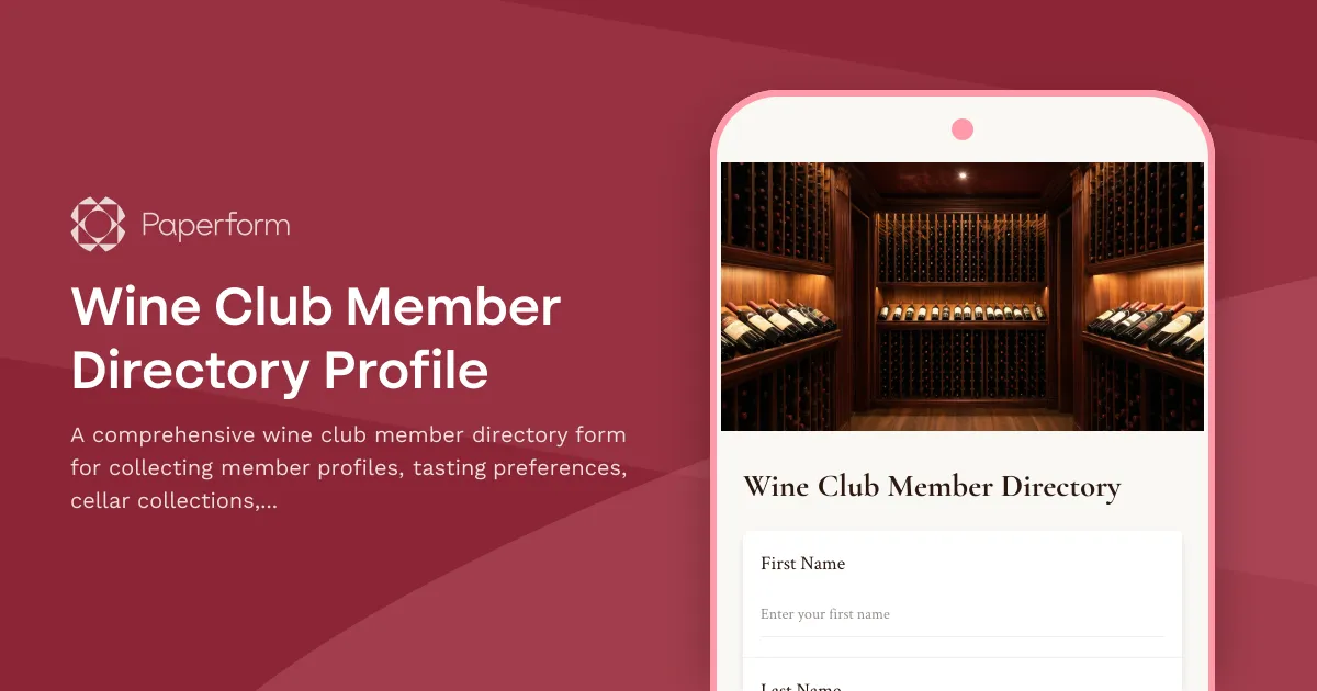Wine Club Member Directory Profile