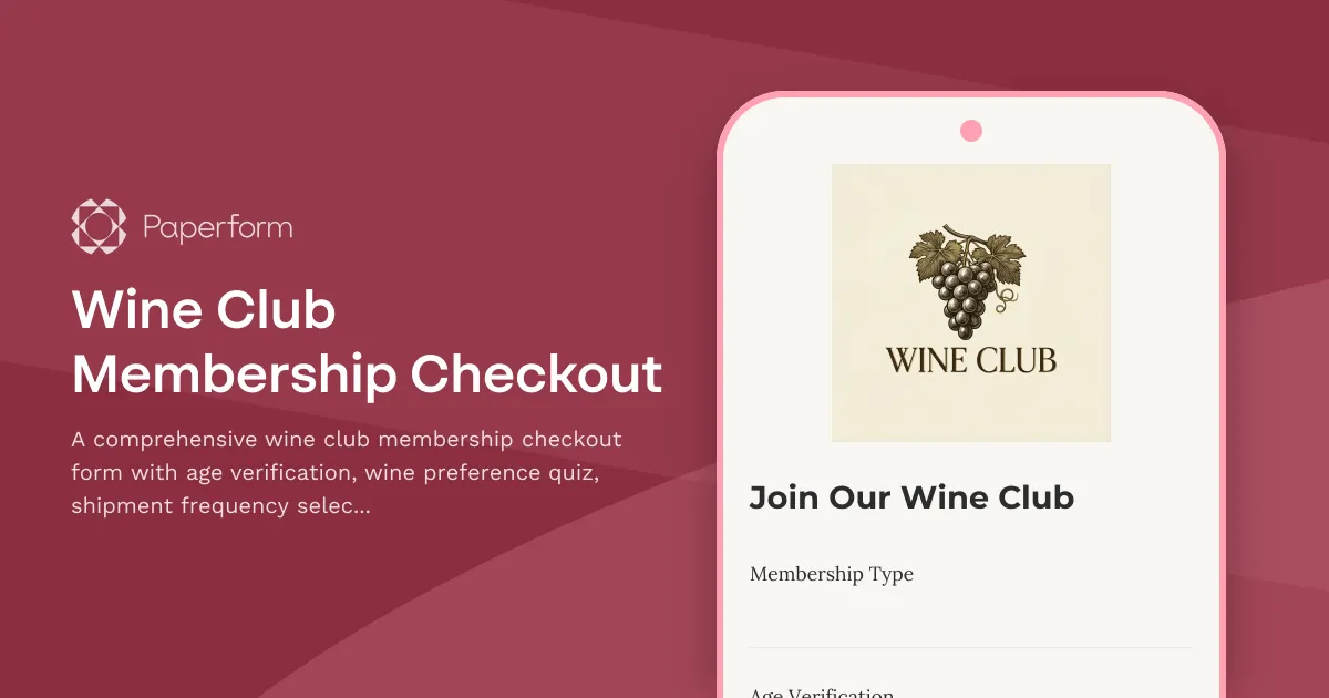 Wine Club Membership Checkout