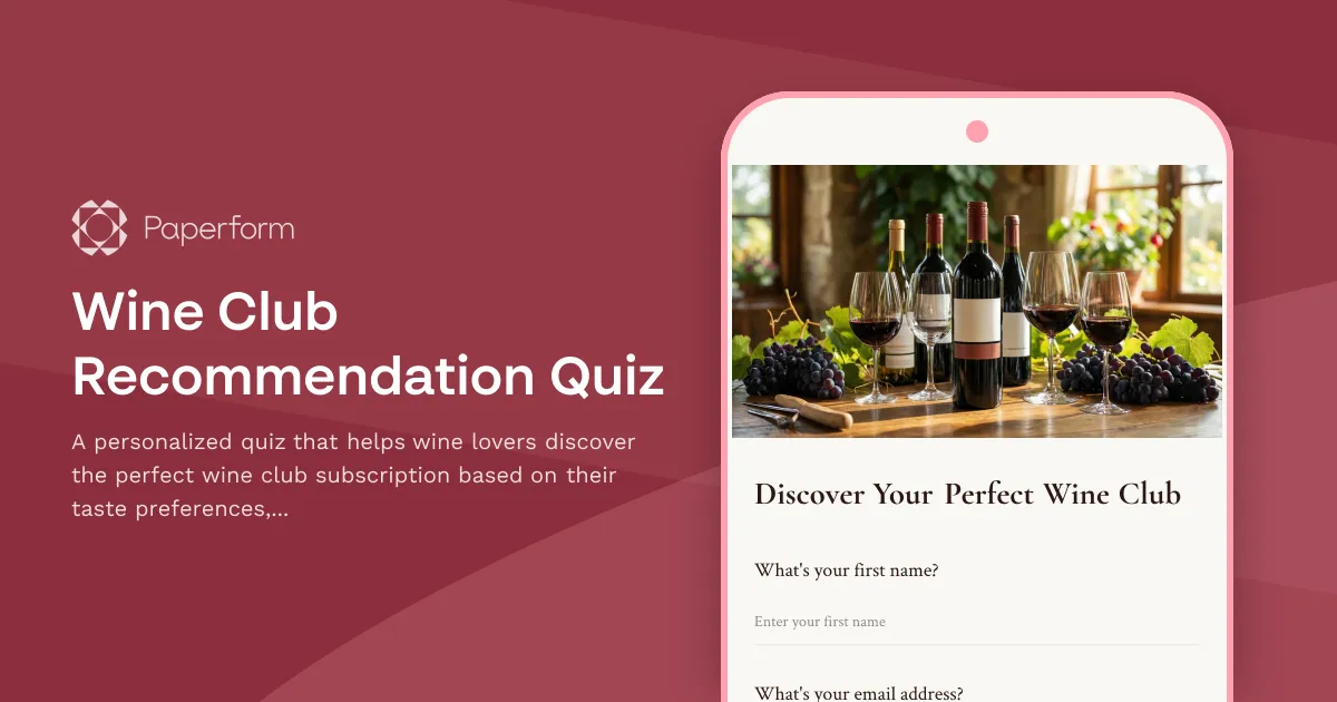 Wine Club Recommendation Quiz