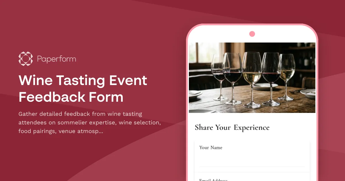 Wine Tasting Event Feedback Form