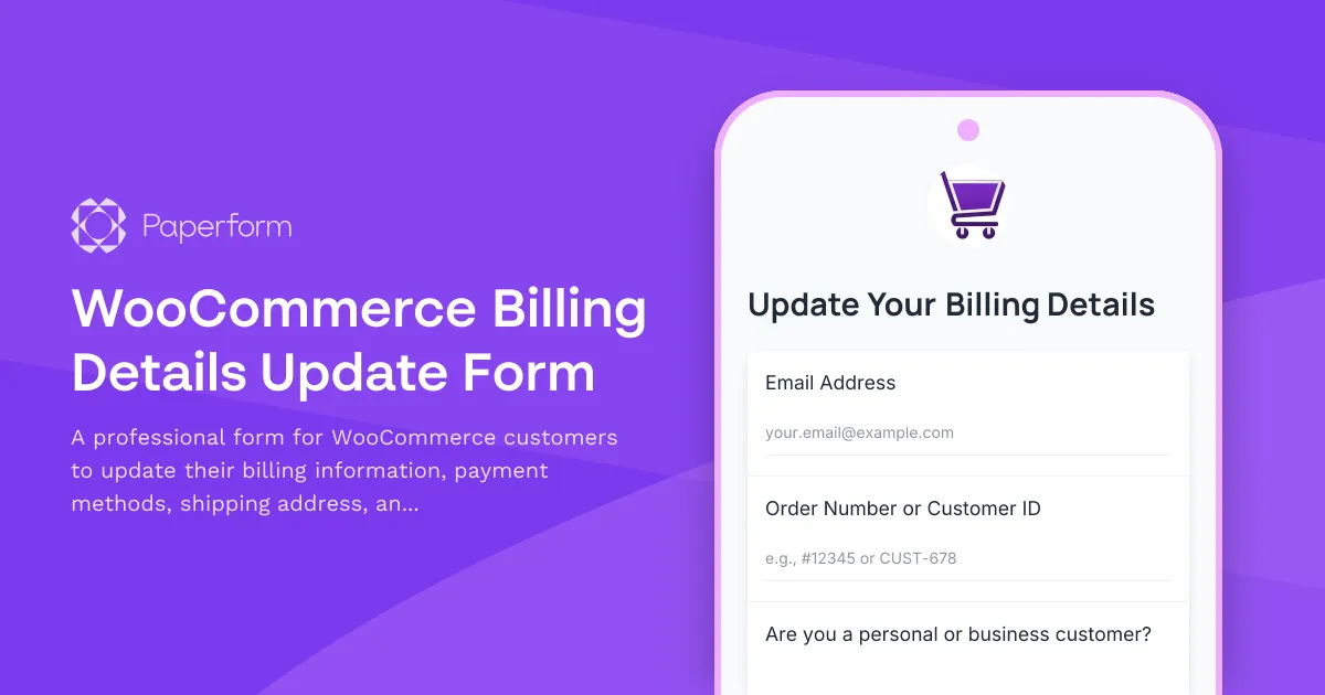 WooCommerce Billing Details Update Form