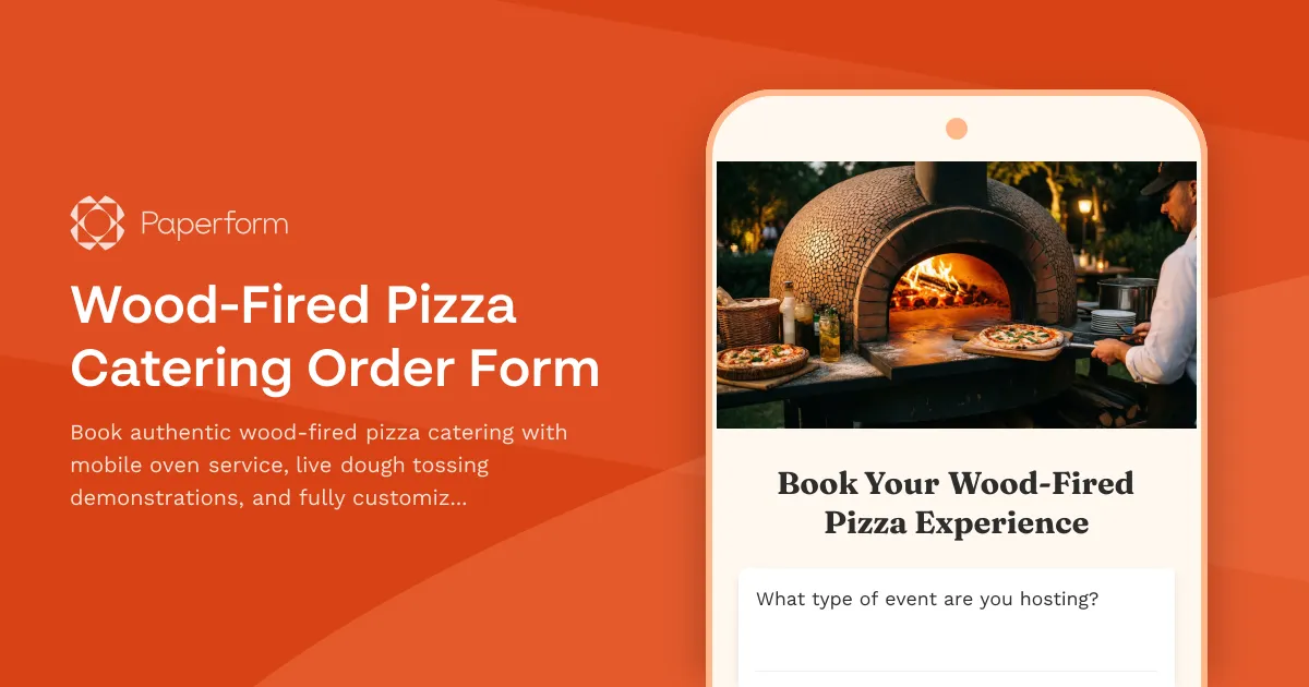 Wood-Fired Pizza Catering Order Form
