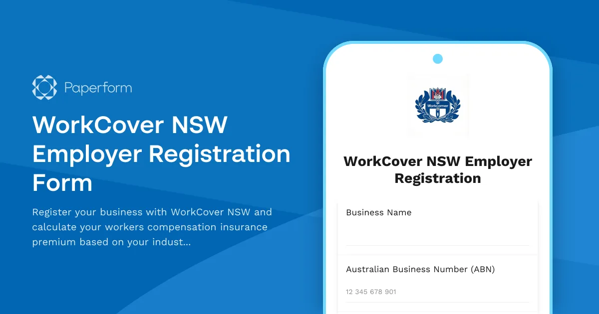 WorkCover NSW Employer Registration Form