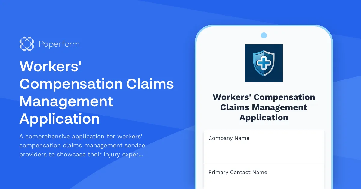 Workers' Compensation Claims Management Application