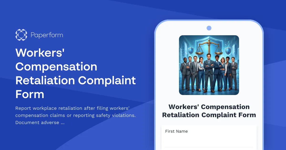 Workers' Compensation Retaliation Complaint Form