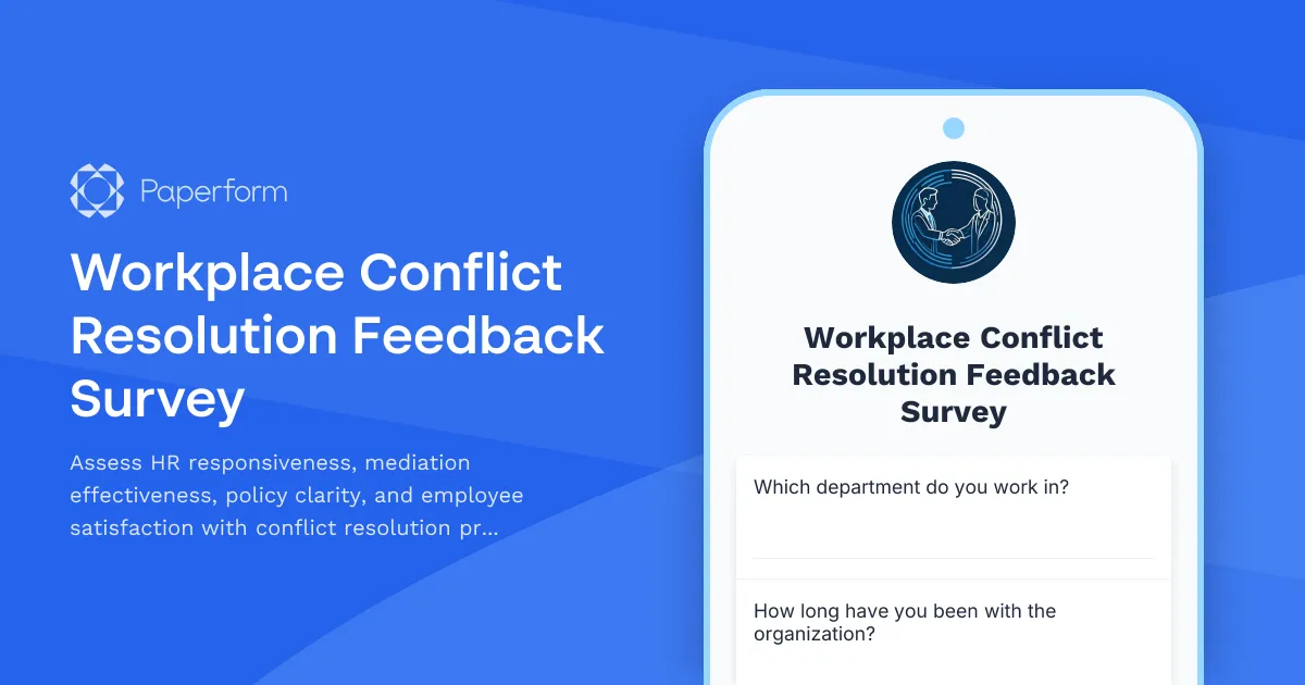 Workplace Conflict Resolution Feedback Survey