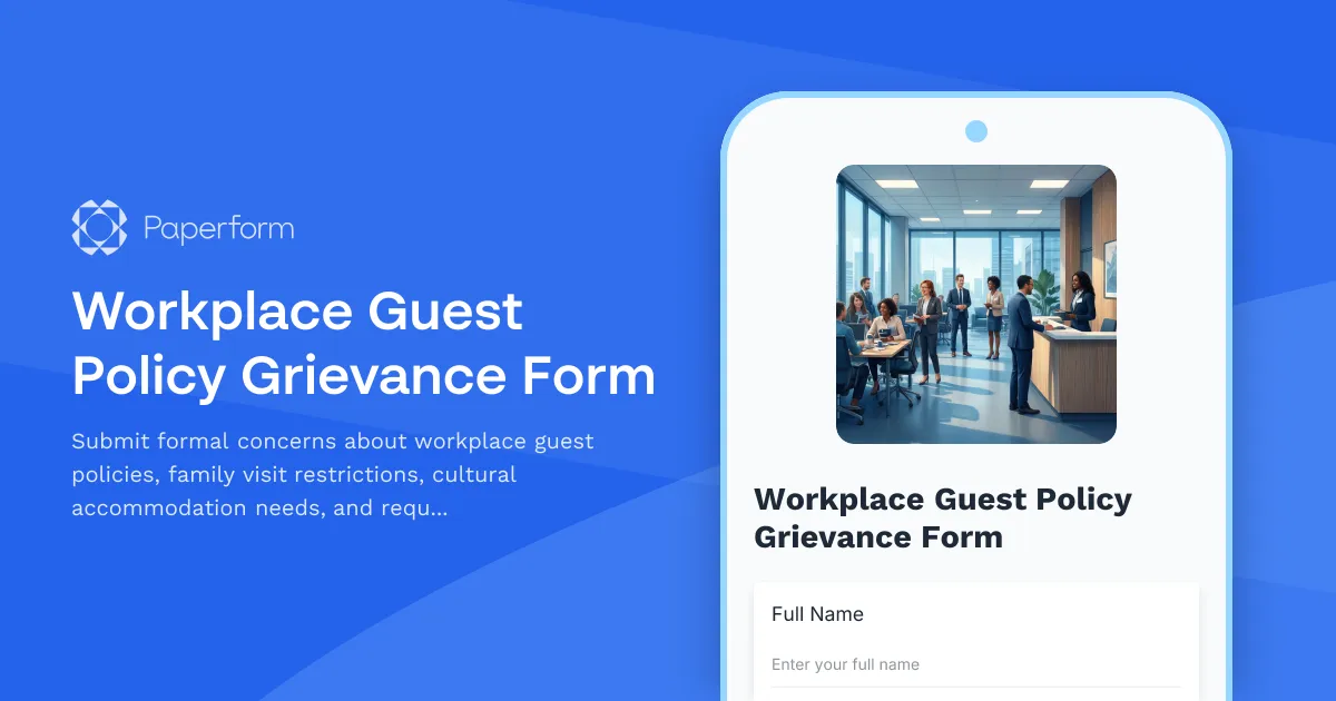 Workplace Guest Policy Grievance Form