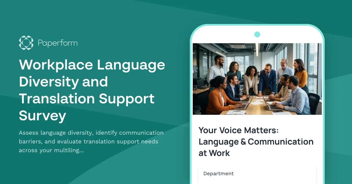 Workplace Language Diversity and Translation Support Survey