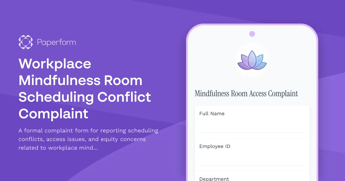 Workplace Mindfulness Room Scheduling Conflict Complaint
