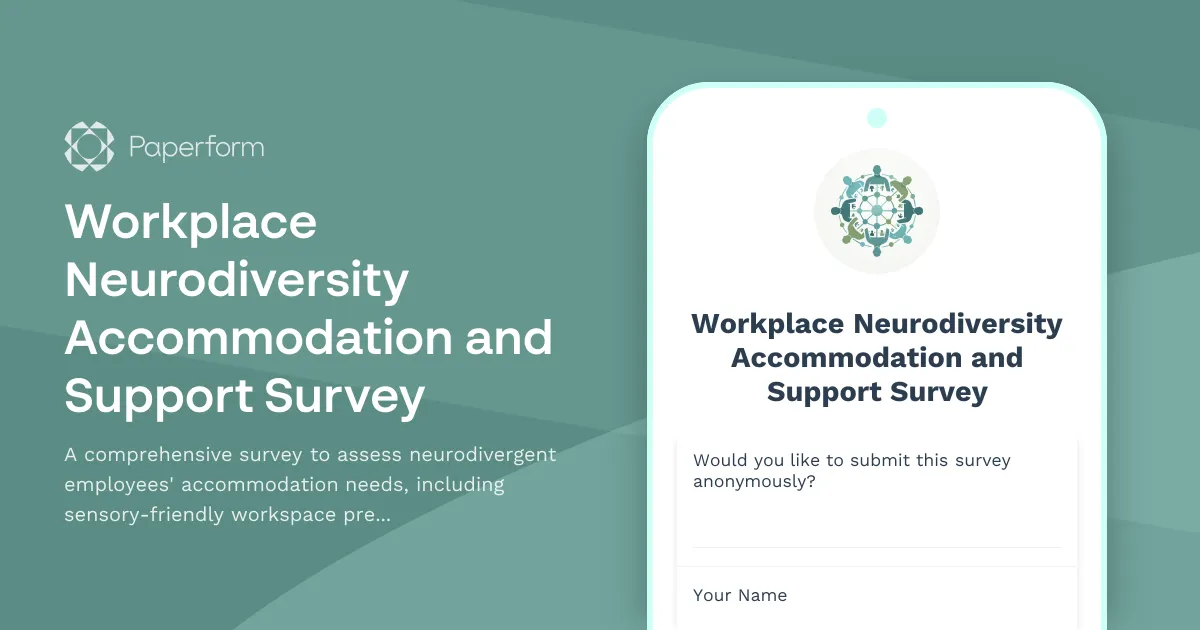 Workplace Neurodiversity Accommodation and Support Survey